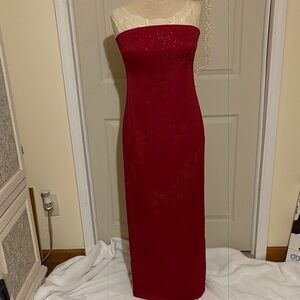 Vintage Red Strapless Gown by “My Michelle” Pre-Owned USA
